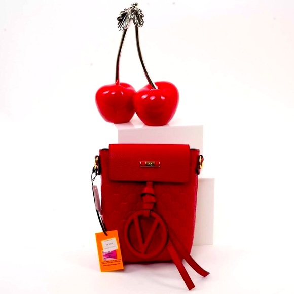 Velentino by Mario Valentino Red Salma Logo Leather Crossbody Bag - Picture 2 of 6